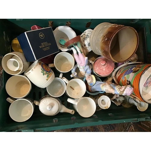 233 - CRATE OF VICTORIAN AND LATER CHINA TO INCLUDE COALPORT, WADE HEATH ETC