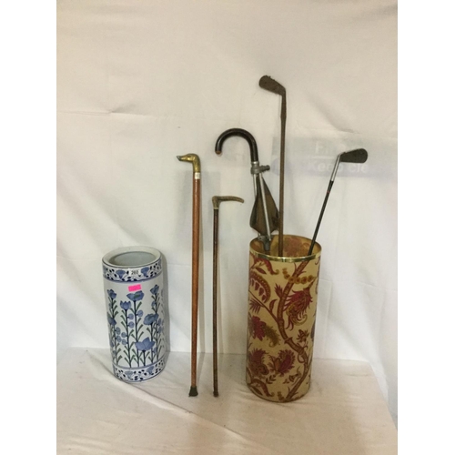 260 - 2 STICK STANDS, WALKING STICKS, SHOOTING STICK ETC