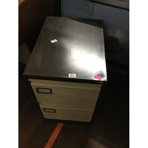 261 - 2 DRAWER METAL OFFICE FILING CABINET