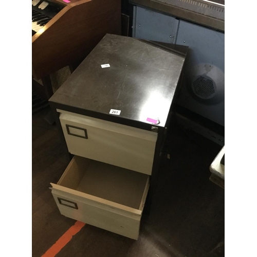 261 - 2 DRAWER METAL OFFICE FILING CABINET