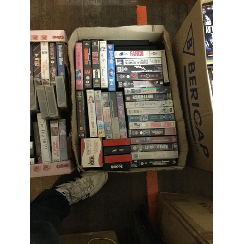 268 - 5 BOXES OF VIDEOS, DVD'S, CD'S ETC