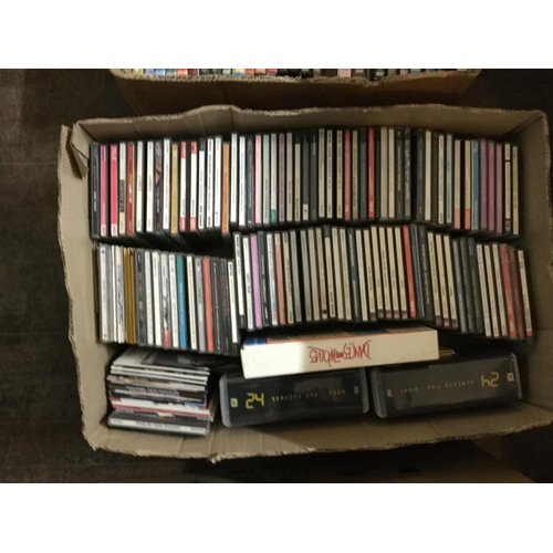 268 - 5 BOXES OF VIDEOS, DVD'S, CD'S ETC