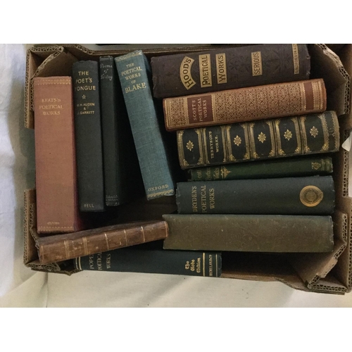 277 - QTY OF POETRY BOOKS TO INCLUDE KEATS, ROBERT BROWNING, KIPLING, MILTON, TENNYSON,