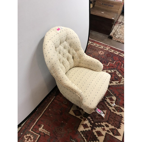 281 - VICTORIAN UPHOLSTERED BUTTON BACK BEDROOM CHAIR