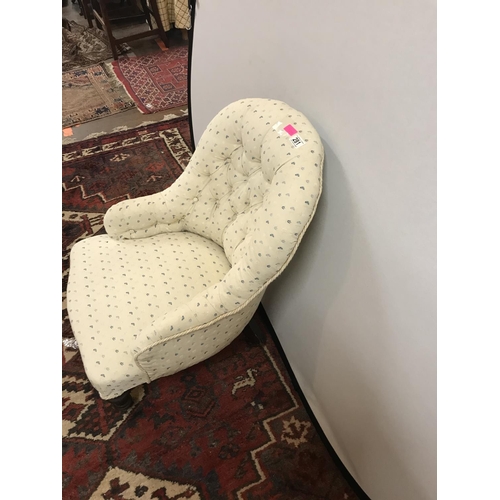 281 - VICTORIAN UPHOLSTERED BUTTON BACK BEDROOM CHAIR