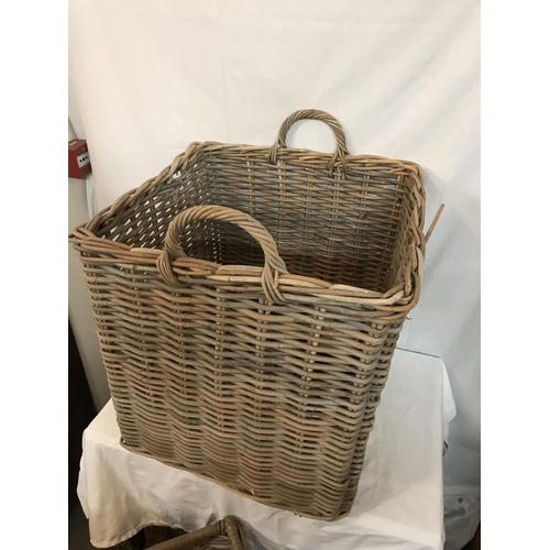 298 - 2 LARGE LOG BASKETS & SMALL LOG BASKET