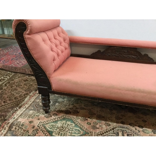 308 - VICTORIAN MAHOGANY CHAISE LOUNGE