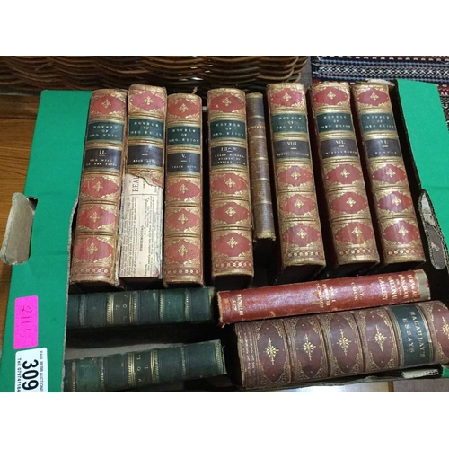 309 - BOX OF GEORGE ELLIOTT NOVELS ETC (LEATHER BOUND)