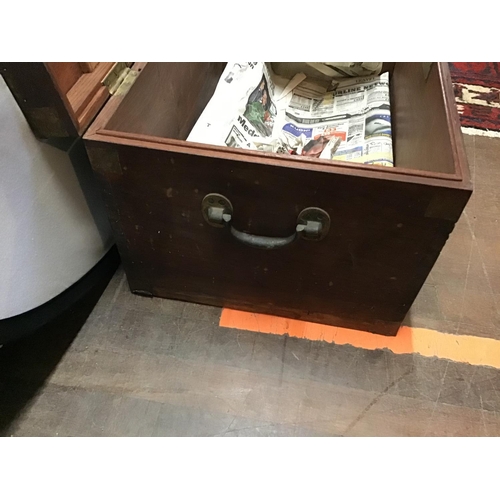 236 - VICTORIAN MAHOGANY BOX WITH BRASS HANDLES 
25 X 17