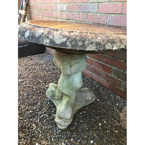 2 - LARGE CONCRETE GARDEN BIRD BATH 
H 22