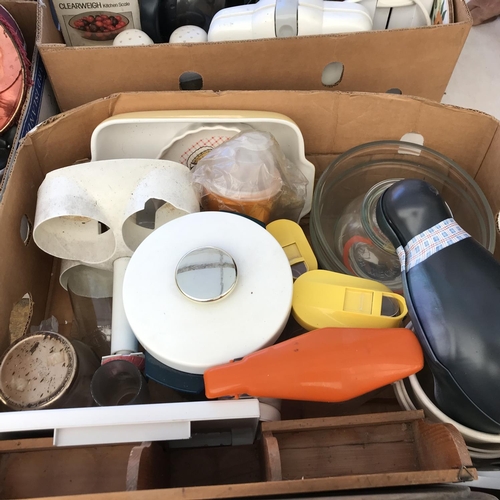 63 - 7 BOXES OF KITCHEN WARE TO INCLUDE PYREX SAUCEPANS ETC