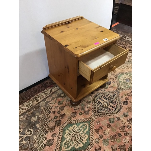 312 - MODERN PINE MATCHING BEDSIDE CHEST WITH SLIDE