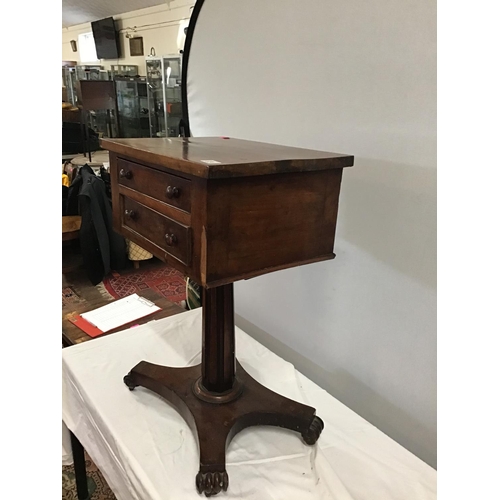 324 - VICTORIAN MAHOGANY PEDESTAL SOFA TABLE WITH 2 DRAWERS A/F