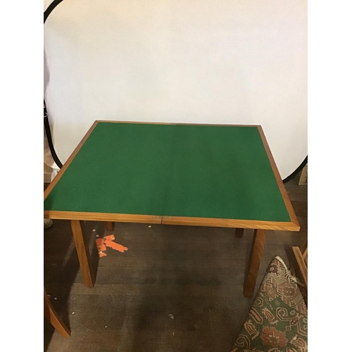 339 - TEAK GAMES TABLE WITH FOLDING TOP