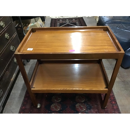 343 - TEAK TWO TIER TEA TROLLEY