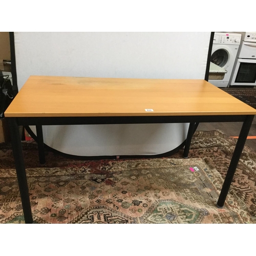 422 - MODERN BEECH TOPPED OFFICE TABLE