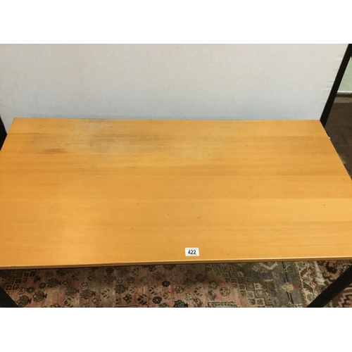 422 - MODERN BEECH TOPPED OFFICE TABLE