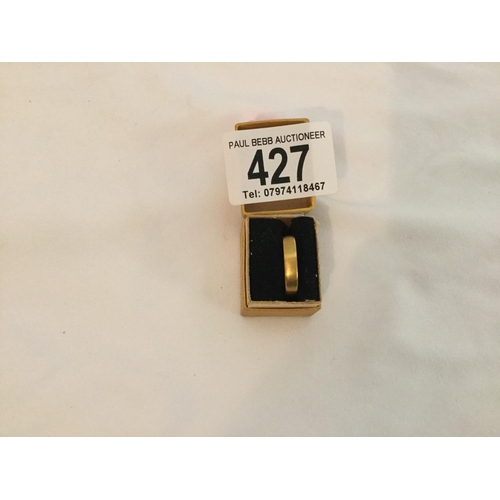 427 - 22CT GOLD WEDDING BAND A/F SCRAP 2.0g