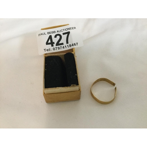 427 - 22CT GOLD WEDDING BAND A/F SCRAP 2.0g