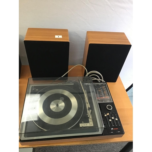 1 - BUSH ACOUSTIC TURNTABLE & SPEAKERS & BUSH STEREO WITH SPEAKERS