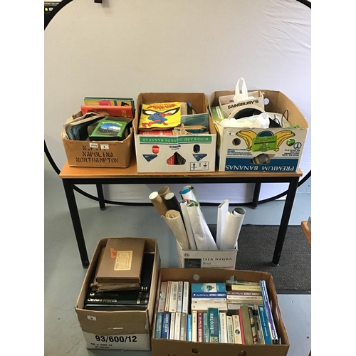 4 - 5 BOXES OF BOOKS ETC