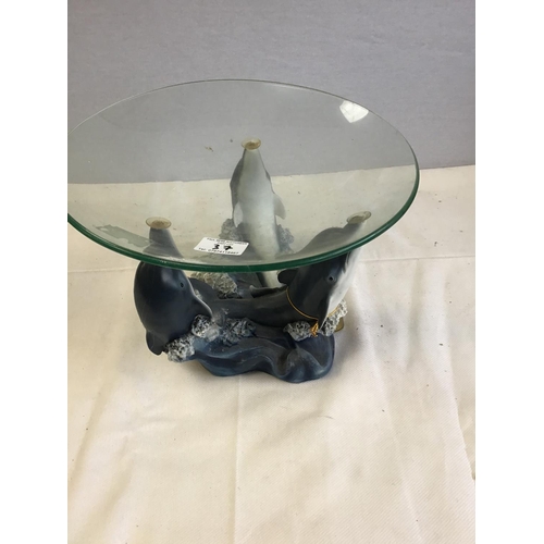 37 - DOLPHIN FRUIT BOWL AND ELECTRIC TABLE LAMP