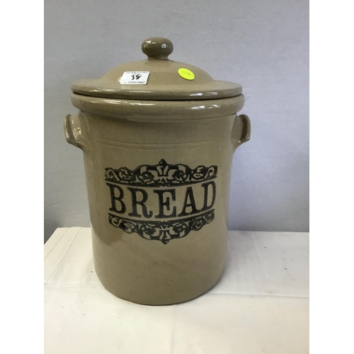 38 - LAMBETH DOULTON BREAD PAN, BREAD BIN, WICKER BASKET & WINE RACK