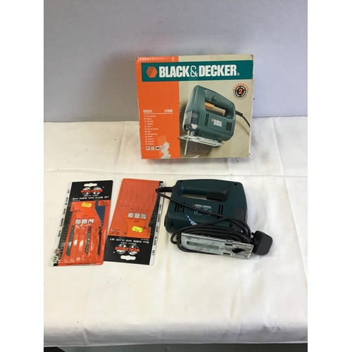 43 - BLACK & DECKER JIGSAW, HEATGUN, DETAILED SANDER, SCREWDRIVER BIT & SOCKET SET