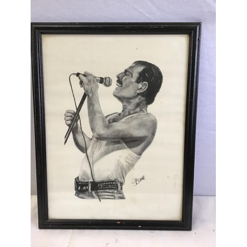 45 - 2 X FREDDIE MERCURY FRAMED PICTURES