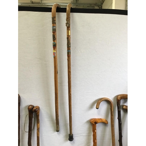 54 - QTY OF VINTAGE WALKING STICKS, THUMBSTICK ETC