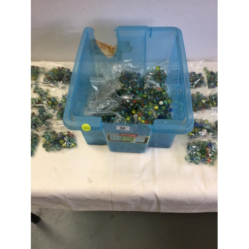 58 - CRATE OF MARBLES