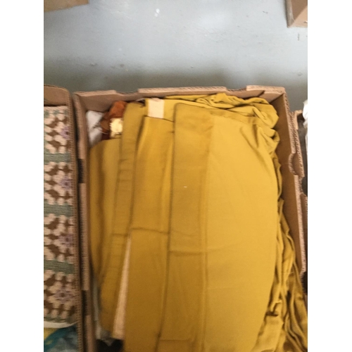 77 - 5 BOXES OF LINEN AND A SUITCASE OF LINEN