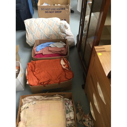 78 - 4 BOXES OF MATERIAL & QUILT