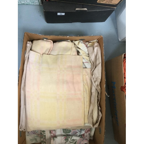 78 - 4 BOXES OF MATERIAL & QUILT