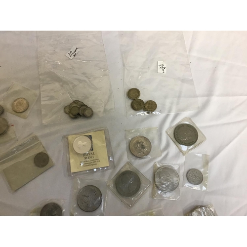 115 - QTY OF COSTUME JEWELLERY - NECKLACES, COMPACT ETC - QTY OF COINS