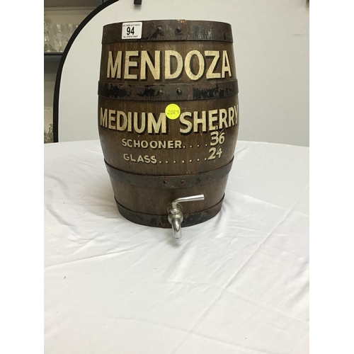 94 - MENDOZA MEDIUM SHERRY BARREL WITH TAP