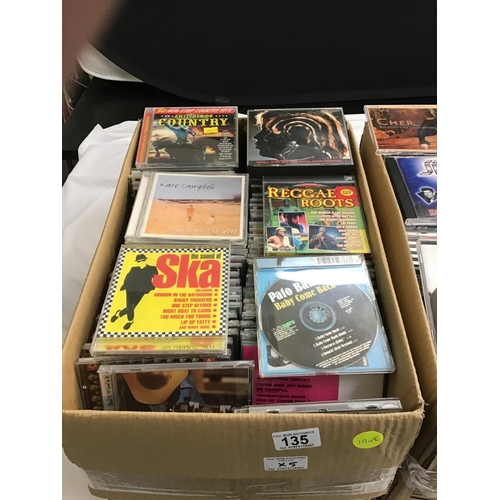 135 - 5 BOXES OF MUSIC CD'S