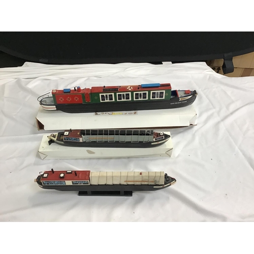 140 - 3 MODELS OF CANAL BOATS