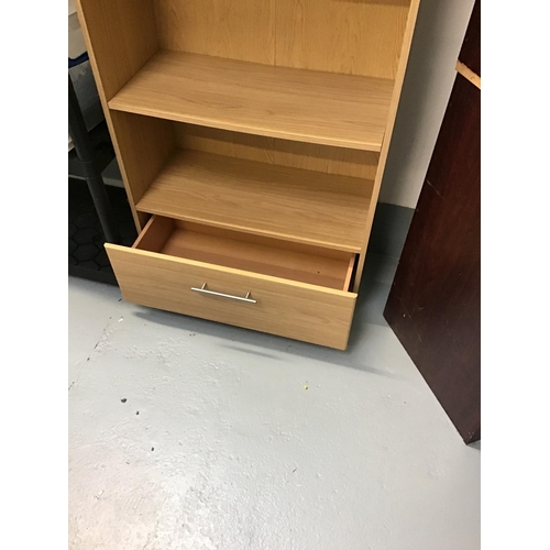 142 - MODERN BOOKCASE WITH DRAWER TO BASE - 28