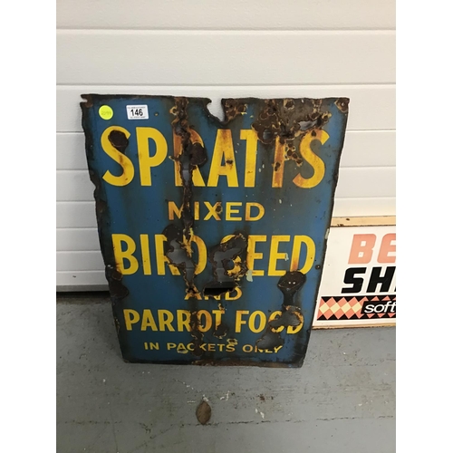 146 - VINTAGE SPRATZ ENAMEL SIGN A/F & THE BEN SHAWS SIGN