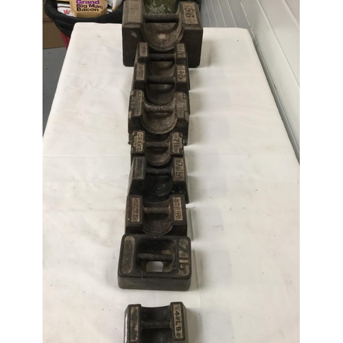 170 - 9 CAST IRON WEIGHTS TO INCLUDE 56LB EXAMPLE