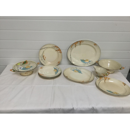 190 - ART DECO LILLY POND PART DINNER SERVICE ETC