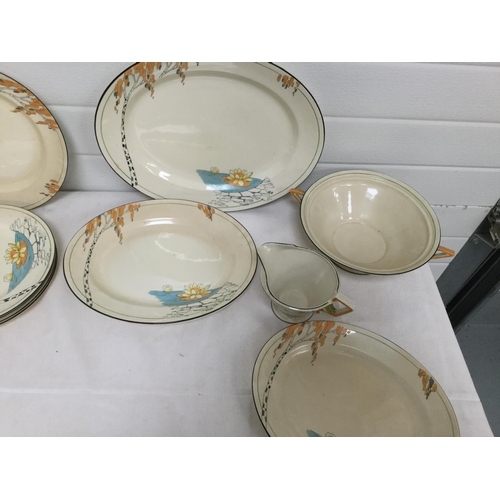 190 - ART DECO LILLY POND PART DINNER SERVICE ETC