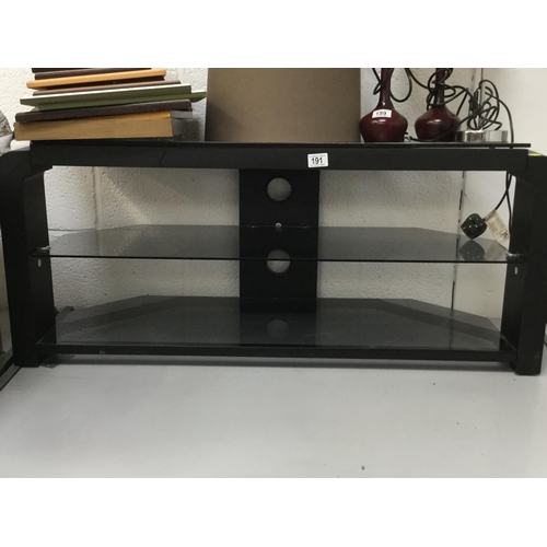 191 - MODERN GLASS CORNER TV STAND