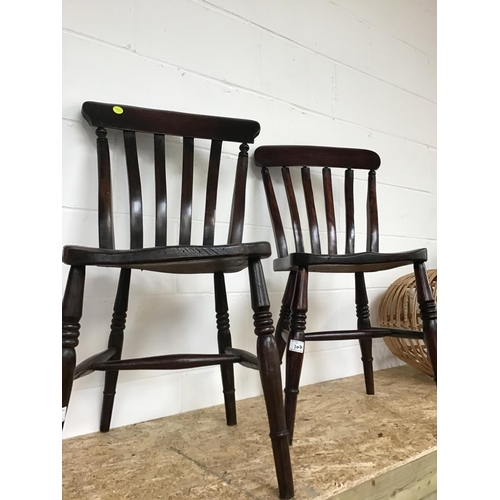 207 - 2 VICTORIAN FARMHOUSE KITCHEN CHAIRS