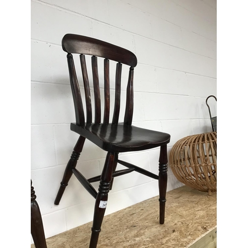 207 - 2 VICTORIAN FARMHOUSE KITCHEN CHAIRS