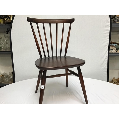 215 - 3 PAINTED DANISH CHAIRS & 3 ERCOL STRETCHERED CHAIRS