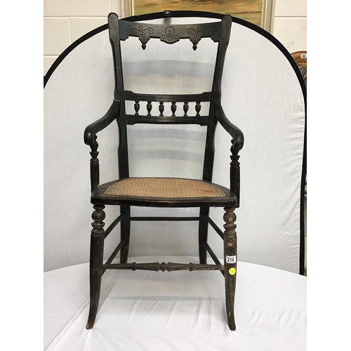 216 - VICTORIAN ARMCHAIR & 2 VICTORIAN DINING CHAIRS