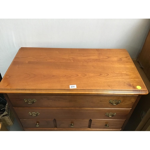 231 - MODERN YOUNGER BEDROOM CHEST OF 5 DRAWERS