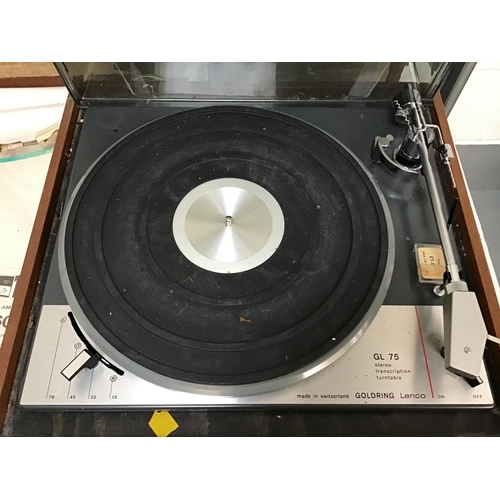 235 - LENCO RECORD DECK, SANYO STEREO RECEIVER & SPEAKERS